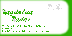 magdolna madai business card